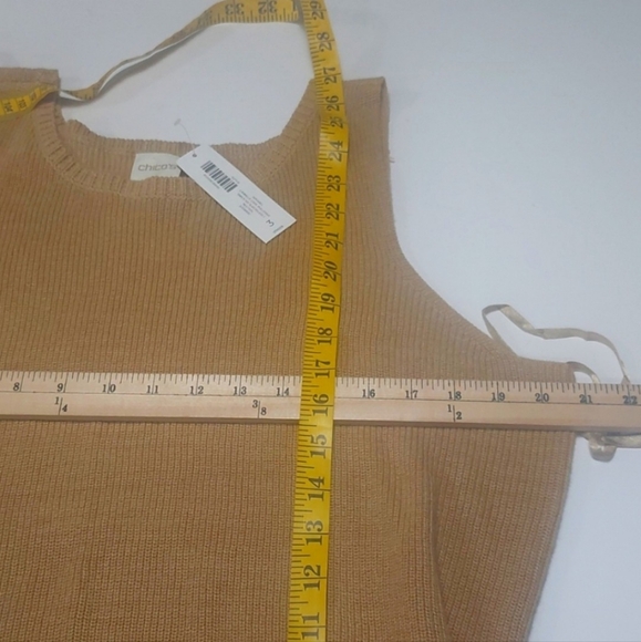 NWT CHICO'S Women's Camel Sleeveless with Cover-Up Sweater Size 3 US XL - Picture 6 of 9